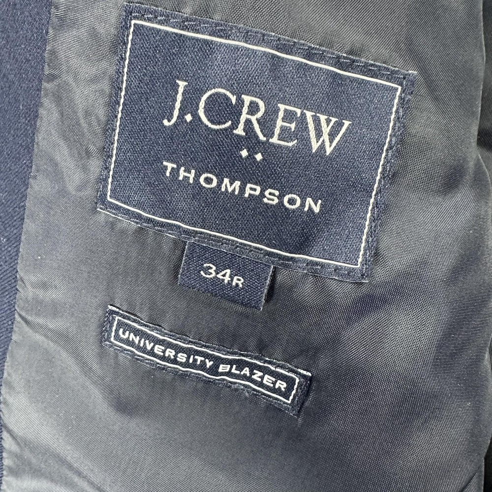 J.Crew Thompson University Blazer Mens 34R Navy Wool Gold Buttons Sport Coat - Picture 13 of 16